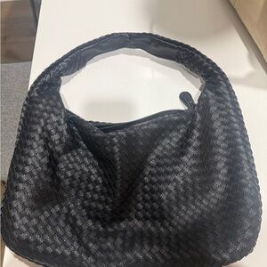 Elegant Black Woven Handbag